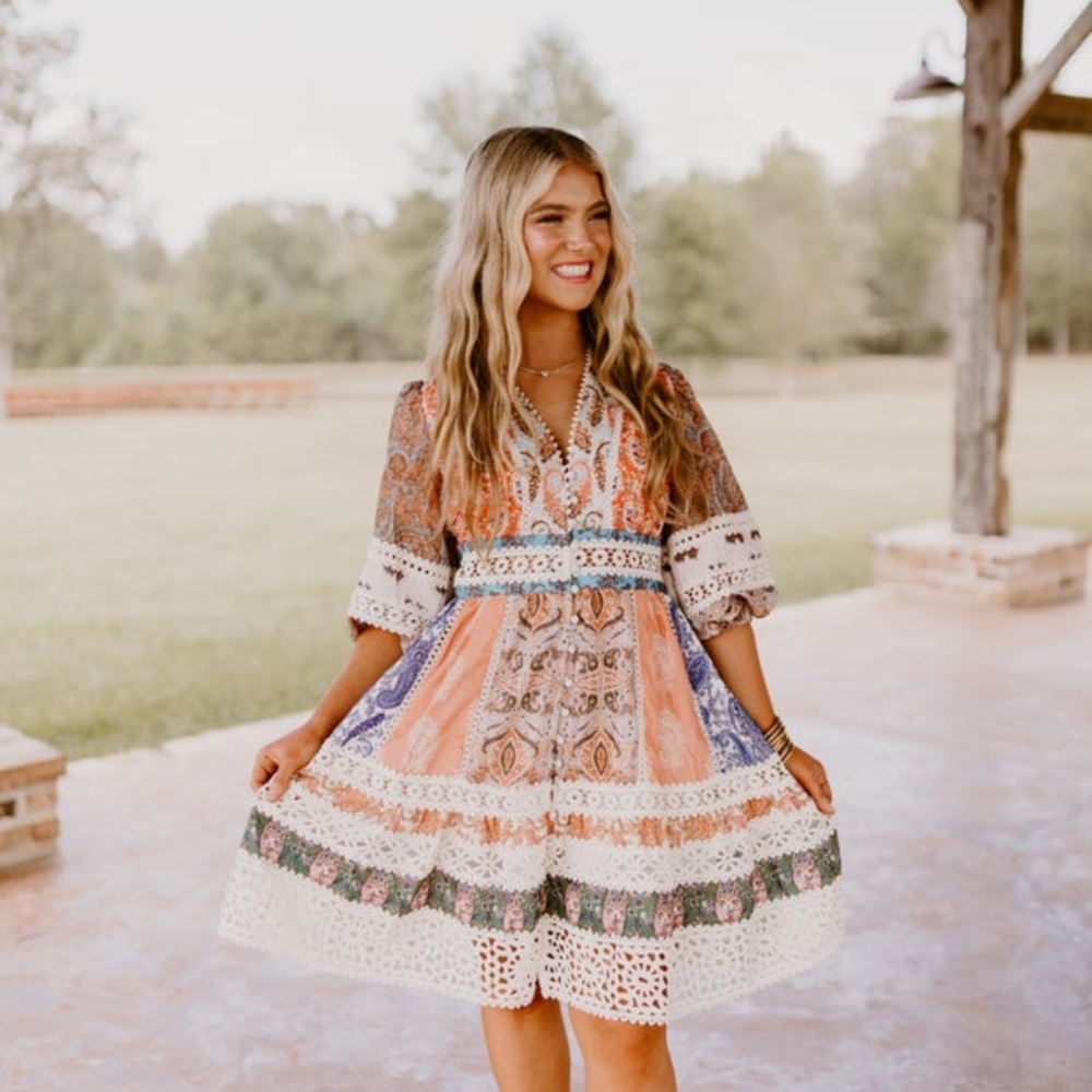 Beulah Crochet Trim dress